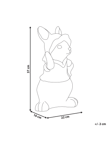 Beliani Gartenfigur KONAKRY in Braun/Blau - (W) 22 x (H) 37 x (L) 16 cm