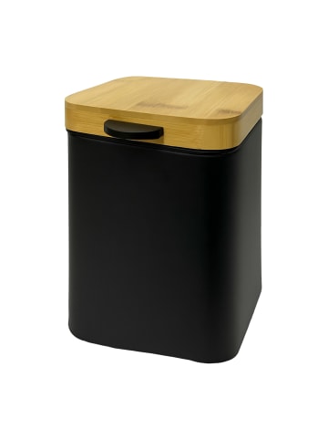 relaxdays Kosmetikeimer in Schwarz/ Natur - 3 Liter