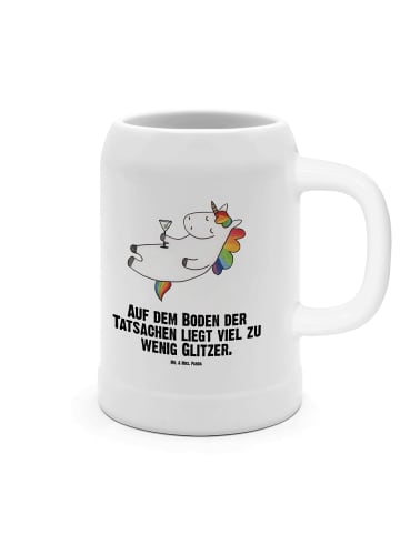 Mr. & Mrs. Panda Krug Einhorn Blümchentail mit Spruch in Weiß