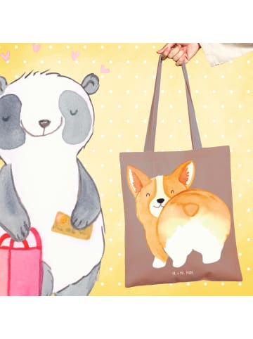 Mr. & Mrs. Panda Tragetasche Corgi Po ohne Spruch in Braun Pastell