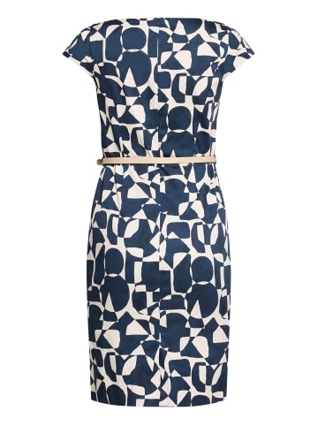 BETTY & CO Etuikleid mit Gürtel in Dark Blue/Nature