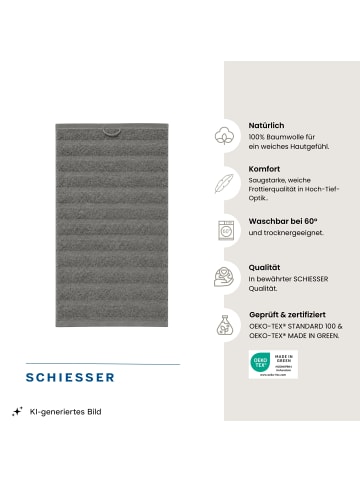Schiesser Frottier-2er-Set: Duschtücher Neapel in Dunkelgrau