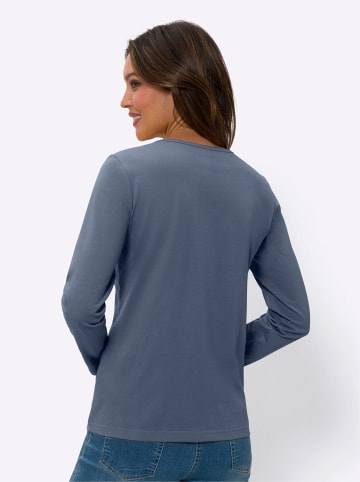 Sieh an! Langarm-Shirt in jeansblau