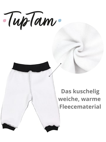 TupTam Baby Jungen Hosen Fleece Angeraut Winter 2er Pack in grau/schwarz