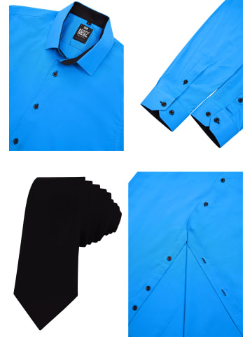 Rusty Neal Hemd mit Krawatte in Petrol