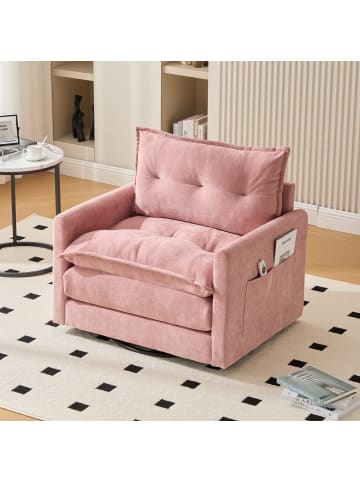 ABRIHOME 360° drehbarer Loungesessel mit Kissen in Rosa