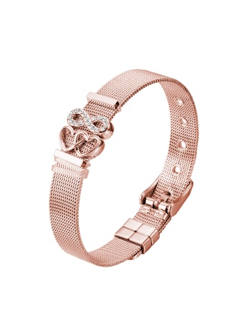 Steel_Art Armband Milanaise rosegold in weiß