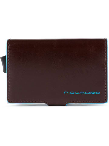 Piquadro Blue Square Kreditkartenetui RFID Leder 7 cm in mahagonibraun