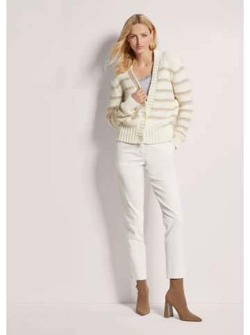 MADELEINE Strickjacke in farbharmonischen Streifen in wollweiß / berber / melange