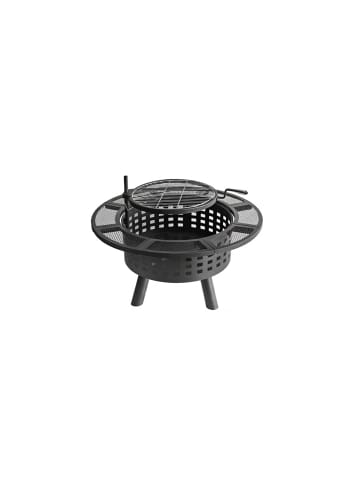 relaxdays Feuerschale in Schwarz - (H)73 x Ø 91,5 cm