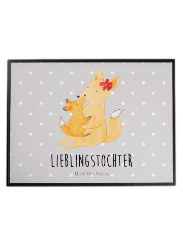 Mr. & Mrs. Panda Bastelunterlage Fuchs Mama mit Spruch in Grau Pastell