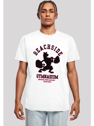 F4NT4STIC T-Shirt Scooby Doo Beachside Gym Lifting Bodybuilding in weiß