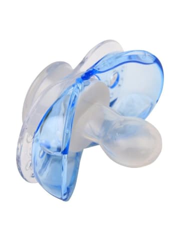 RaZbaby Schnuller für Neugeborene aus Silikon mit automatische Klappe 0-36M in Blau