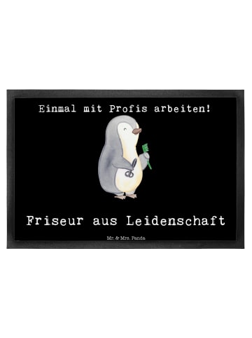 Mr. & Mrs. Panda Fußmatte Friseur Leidenschaft mit Spruch in Schwarz