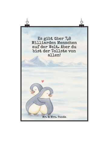 Mr. & Mrs. Panda wanddeko Pinguine Kuscheln Design mit Spruch in Weiß