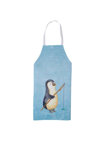Mr. & Mrs. Panda Schürze Pinguin Angler ohne Spruch in Eisblau