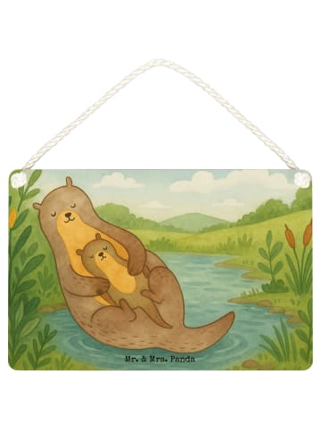 Mr. & Mrs. Panda Schild Otter Kind Design ohne Spruch in Weiß