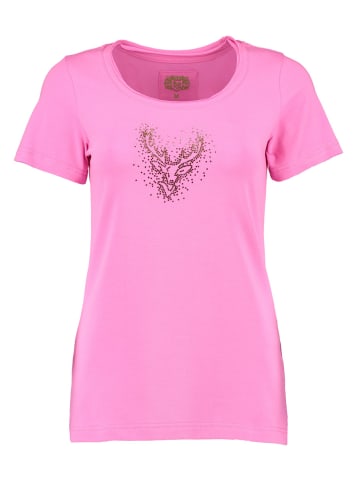 OS-Trachten T-Shirt Wimporo in pink-oliv