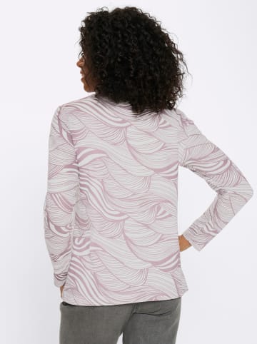 Sieh an! Langarm-Shirt in mauve-ecru-bedruckt