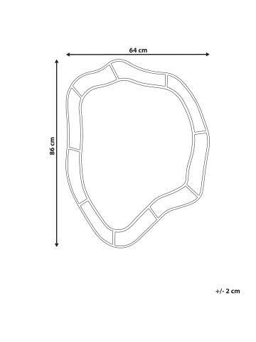 Beliani Wandspiegel LIVERDUN in Blau/Schwarz - (W) 64 x (H) 86 x (L) 2 cm Vertikal
