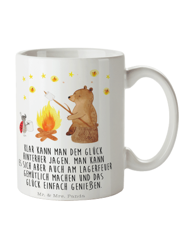 Mr. & Mrs. Panda Tasse Bär & Marienkäfer Lagerfeuer mit Spruch in Weiß