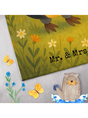 Mr. & Mrs. Panda Handtuch Pinguin Marienkäfer Design mit Spruch in Weiß