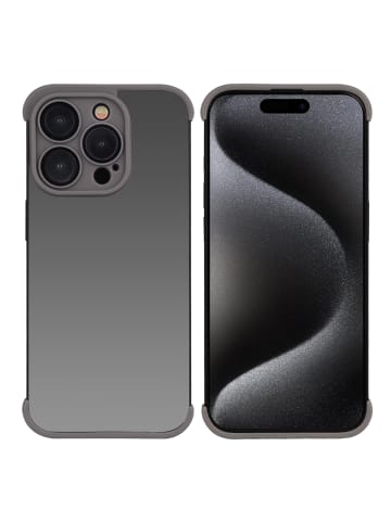 Platyne Selbstklebende Hülle für iPhone 15 Pro in Dunkelgrau