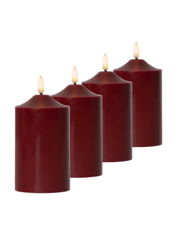 MARELIDA LED Kerzenset 4-teilig in rot