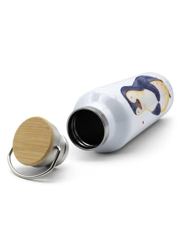 Mr. & Mrs. Panda große wasserflasche Pinguin Diät ohne Spruch in Weiß