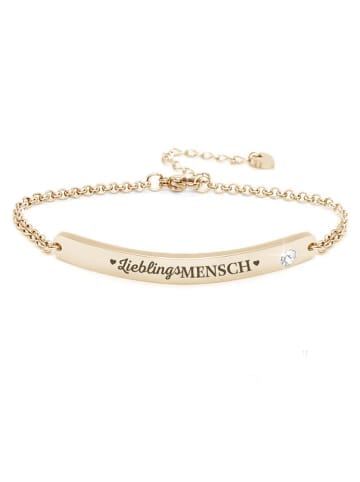 Silvity Gravur-Armband "LieblingsMensch" mit einem Kristall Stein in Gold