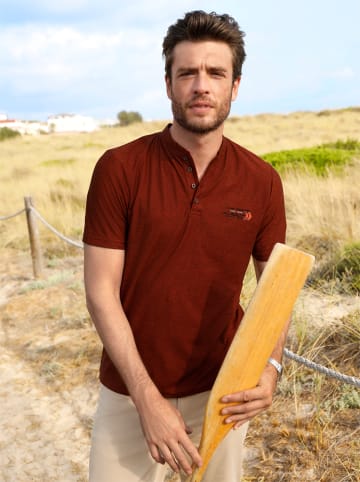 WITT WEIDEN Kurzarmshirt in terra-schwarz-gestreift