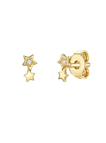 Glanzstücke München Ohrstecker Sterne Sterling Silber Zirkonia in gelbgold
