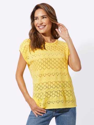 Sieh an! Kurzarmpullover in zitrone