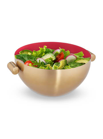 relaxdays 3 x Servierschüssel in Gold/ Rot