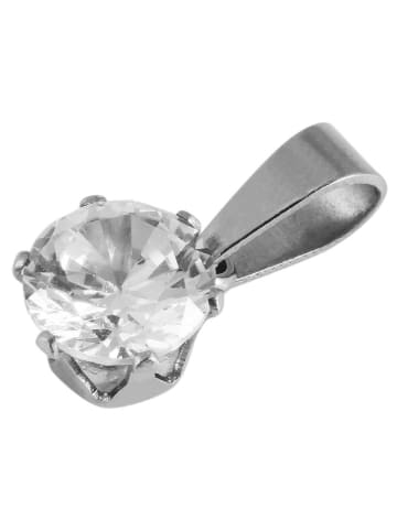 Adeliás Damen Anhänger aus Edelstahl mit Zirkonia in silber