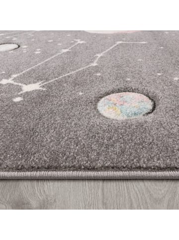 KADIMA DESIGN Kinderteppich Weltraum Kinderzimmer in Grau