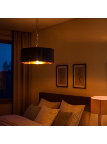 relaxdays Hängelampe in Schwarz/ Bronze - (H)180 x Ø 40 cm