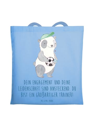 Mr. & Mrs. Panda Jutebeutel Großartiger Trainer mit Spruch in Sky Blue