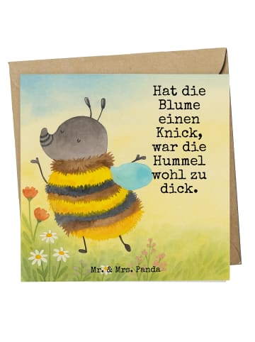Mr. & Mrs. Panda Einladungskarte Hummel flauschig Design mit Spruch in Weiß