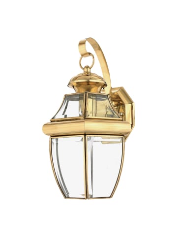 Licht-Erlebnisse Außen Wandlampe (B)22.9 x (H)35.6 cm in Messing poliert