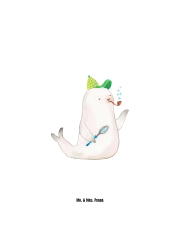 Mr. & Mrs. Panda Thermosflasche Robbe Sherlock ohne Spruch in Weiß