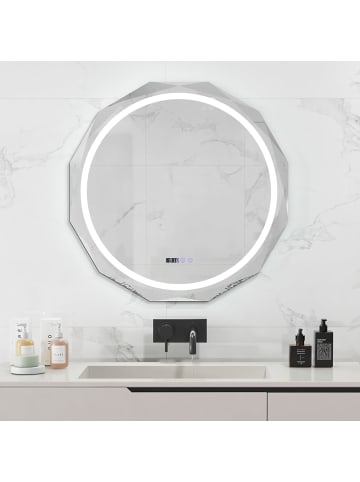 COSTWAY LED Badspiegel mit Beleuchtung in Silber