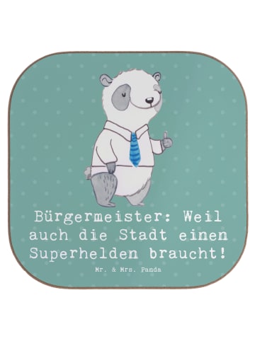 Mr. & Mrs. Panda Untersetzer für Gläser Bürgermeister Superheld ... in Meeresbrise