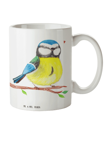 Mr. & Mrs. Panda Kinderbecher Vogel Blaumeise ohne Spruch in Weiß
