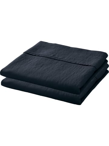 Erwin Müller Halbleinen, Leinen / Halbleinen Bettlaken 2er-Pack Deggendorf in dunkelgrau