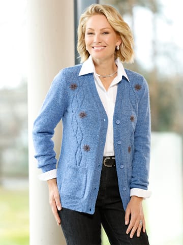 WITT WEIDEN Strickjacke in mittelblau-meliert
