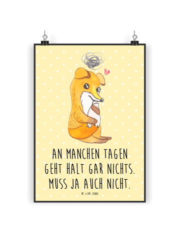 Mr. & Mrs. Panda Bild Fuchs Depressionen mit Spruch in Gelb Pastell