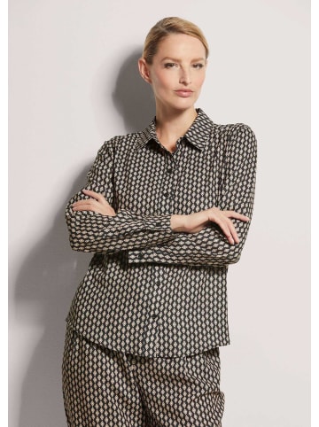 MADELEINE Druckbluse mit Print, Hemdkragen in schwarz / caramel