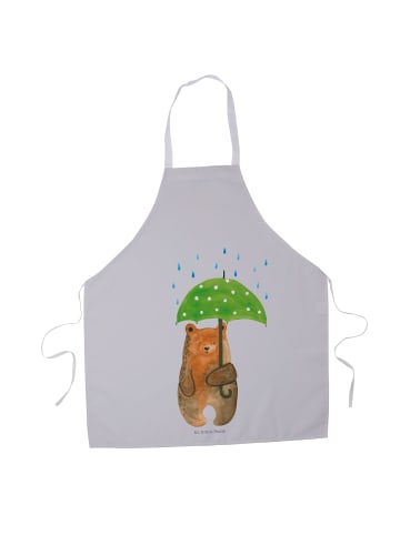 Mr. & Mrs. Panda Schürze Bär Regenschirm ohne Spruch in Grau Pastell