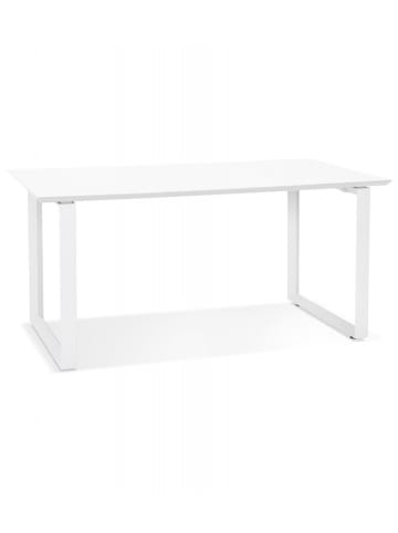 KADIMA DESIGN Büroschreibtisch Chef GIMINI Holz Metall | Schreibtisch Modern Gerade in Weiß